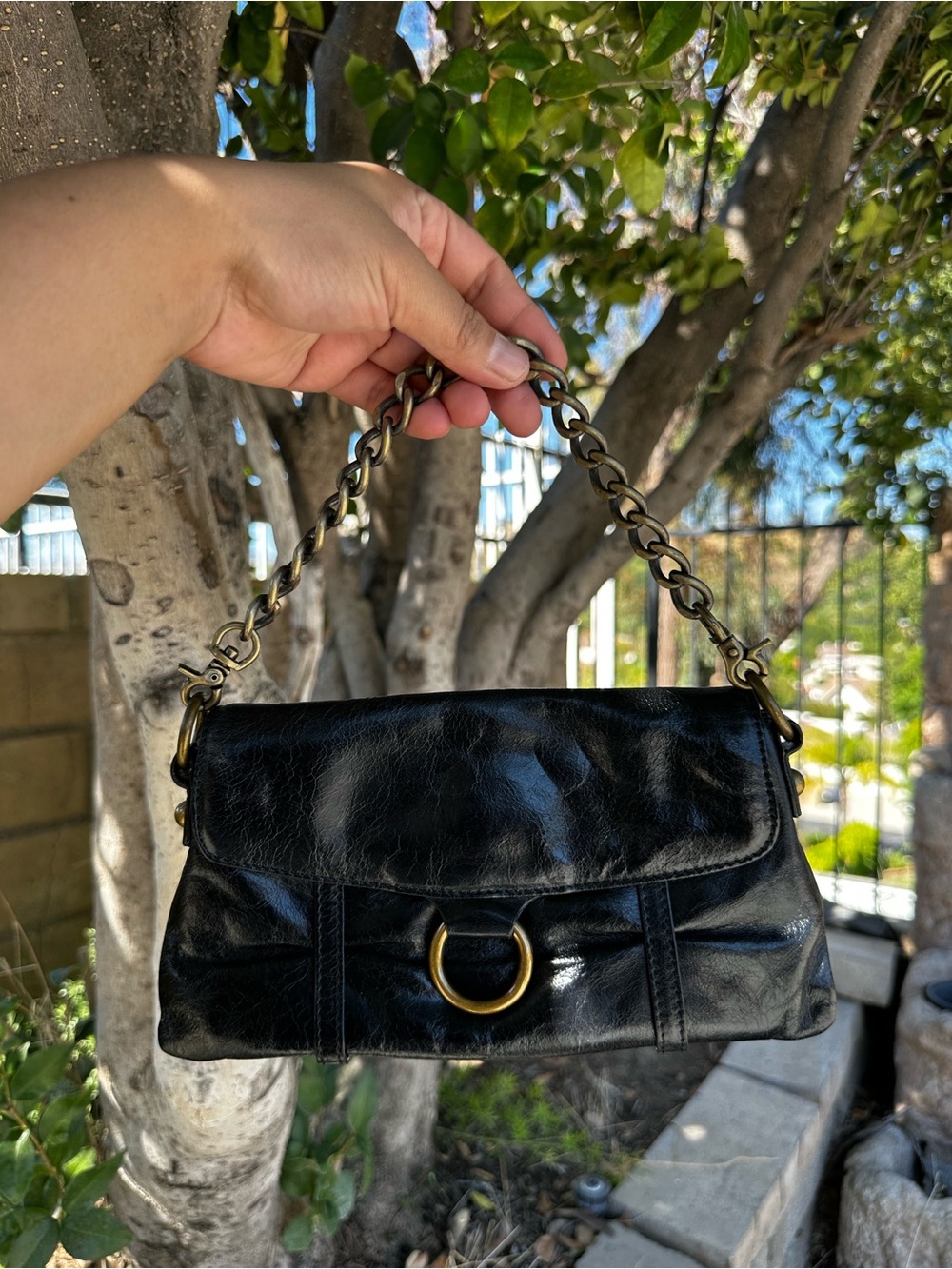 Hobo International black leather wristlet